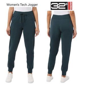 32 Degrees Heat Women's Size XXL Tech Fleece Jogger Pants NWT Dark Green